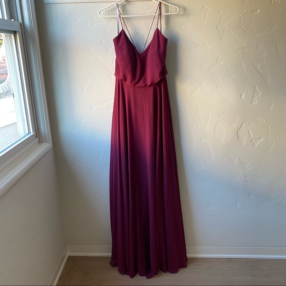 Jenny Yoo Bridesmaid Dress Hibiscus Burgundy - Picture 7 of 7
